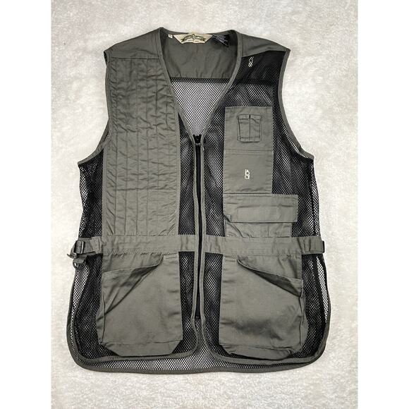 Bob Allen Shooting Vest Men's XL Charcoal Mesh Zip Up Trap Skeet Right Handed - Picture 1 of 7
